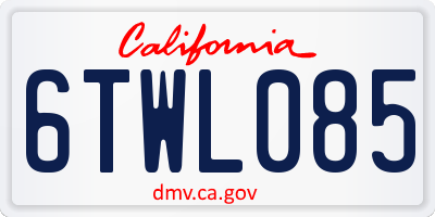 CA license plate 6TWL085