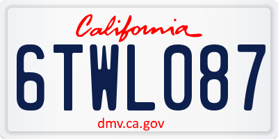 CA license plate 6TWL087