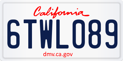 CA license plate 6TWL089