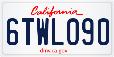 CA license plate 6TWL090