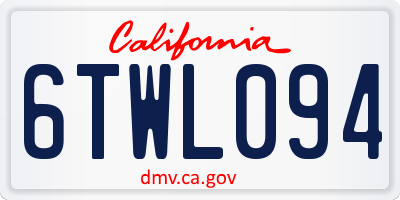 CA license plate 6TWL094
