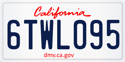 CA license plate 6TWL095