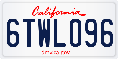CA license plate 6TWL096
