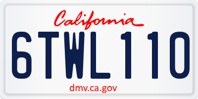CA license plate 6TWL110