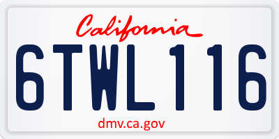 CA license plate 6TWL116