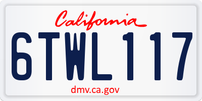CA license plate 6TWL117