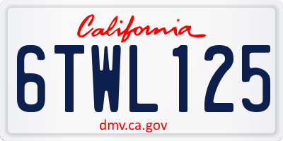 CA license plate 6TWL125