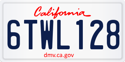 CA license plate 6TWL128