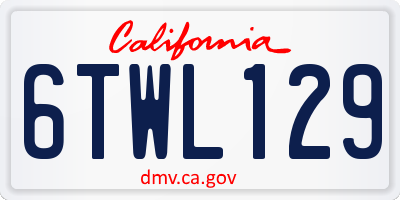 CA license plate 6TWL129