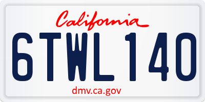 CA license plate 6TWL140