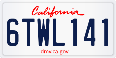 CA license plate 6TWL141