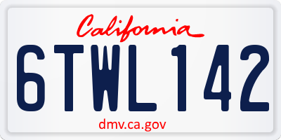 CA license plate 6TWL142