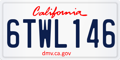 CA license plate 6TWL146