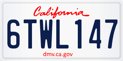 CA license plate 6TWL147