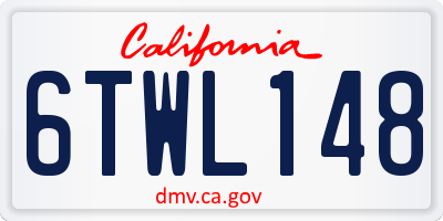 CA license plate 6TWL148