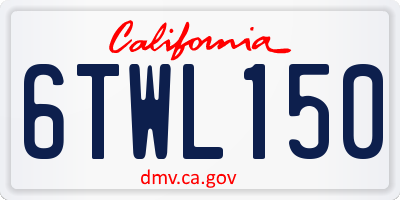CA license plate 6TWL150