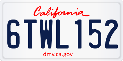 CA license plate 6TWL152