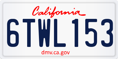 CA license plate 6TWL153