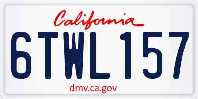 CA license plate 6TWL157