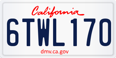 CA license plate 6TWL170