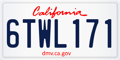 CA license plate 6TWL171