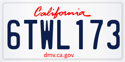 CA license plate 6TWL173
