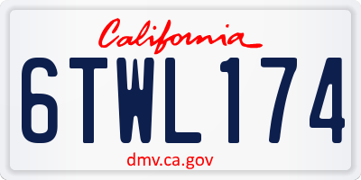CA license plate 6TWL174