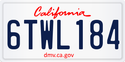 CA license plate 6TWL184