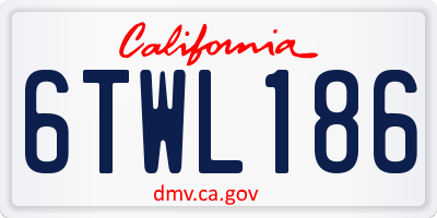 CA license plate 6TWL186