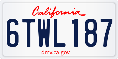 CA license plate 6TWL187