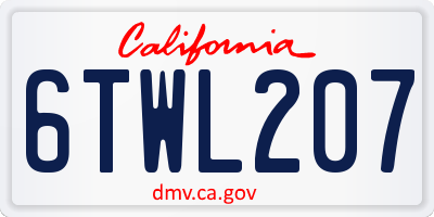 CA license plate 6TWL207