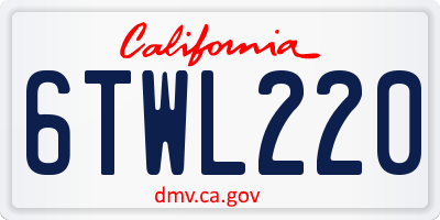 CA license plate 6TWL220