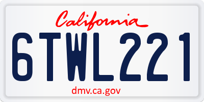 CA license plate 6TWL221