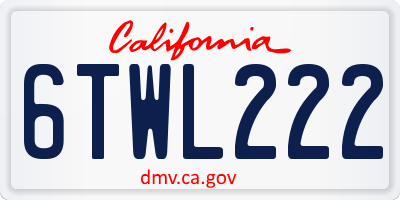 CA license plate 6TWL222