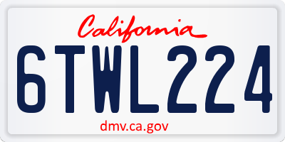 CA license plate 6TWL224