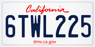 CA license plate 6TWL225