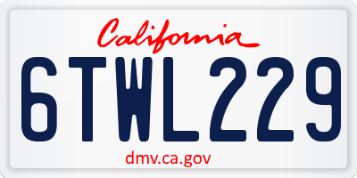 CA license plate 6TWL229