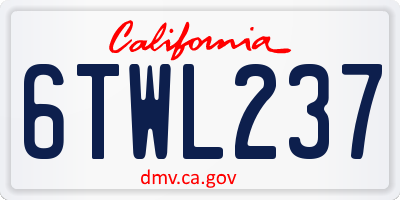 CA license plate 6TWL237