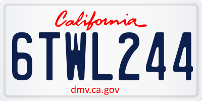 CA license plate 6TWL244