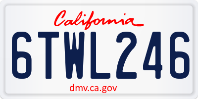 CA license plate 6TWL246