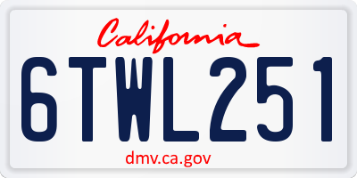 CA license plate 6TWL251