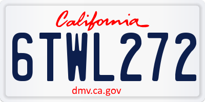 CA license plate 6TWL272