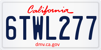 CA license plate 6TWL277