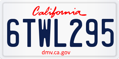 CA license plate 6TWL295