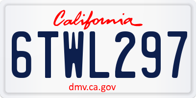 CA license plate 6TWL297
