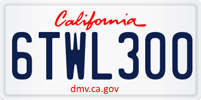CA license plate 6TWL300