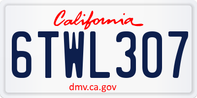 CA license plate 6TWL307