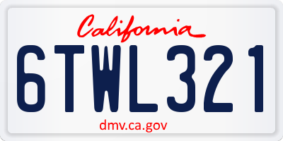 CA license plate 6TWL321