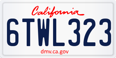CA license plate 6TWL323