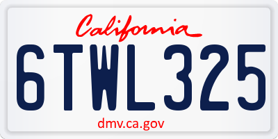 CA license plate 6TWL325